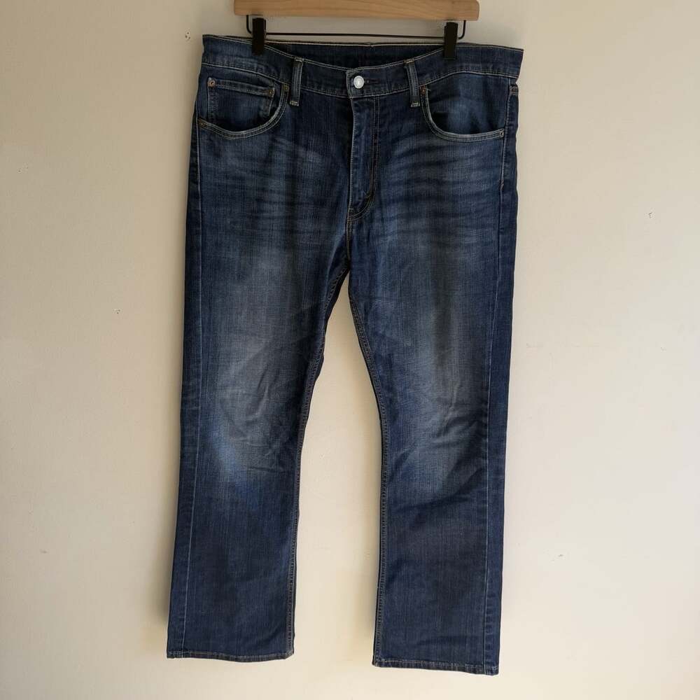 Levi’s 527 Slim Bootcut Mens Jeans Size 36x32 Blue Classic Wash Whiskering